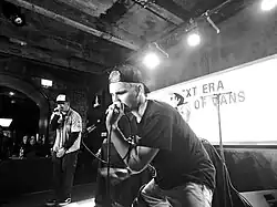 Joey Valence (right) & Brae (left) performing at House of Vans in London.