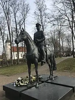 Equestrian statue of General Johan Laidoner in Viljandi