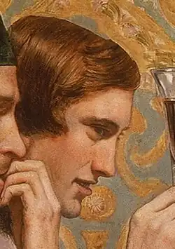 John Everett Millais, Isabella, detail with Deverell as model