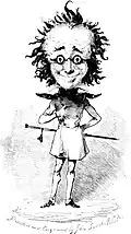 John Leech, a cartoon of himself – frontispiece from Leech's comic latin grammar, 1840