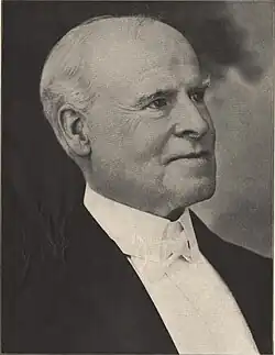 Black-and-white photo of an elderly man