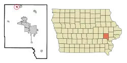 Location of Swisher, Iowa