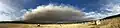 Ground-level panorama of fire