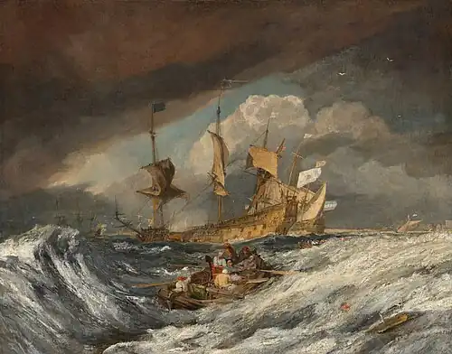 Boats Carrying Out Anchors and Cables to the Dutch Men of War by J.M.W. Turner