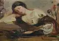Study for Sleep. Angeloro family collection. Oil on Canvas 16.5x24.5cm
