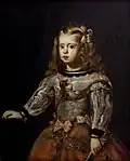 Infanta Margarita Teresa of Spain in pink dress, attributed to Juan Bautista Martínez del Mazo.