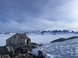 A view of JIRP field camp 10 on the Taku Glacier