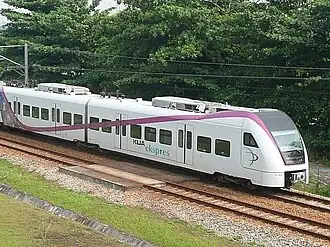 KLIA Ekspres trainset towards KL Sentral station.