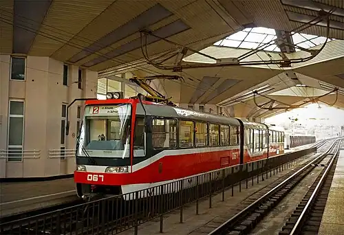 Metrotram in Kryvyi Rih (Ukraine) was separated from the streets, but later connected to the existing tram network.