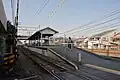 View of the platform and passenger crossing