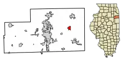 Location of Momence in Illinois