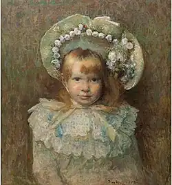 Childhood portrait of Kateryna Hrushevska by Ivan Trush