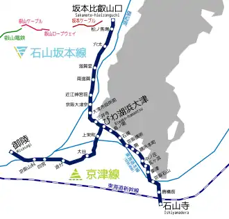 Map of the Keihan Otsu Lines