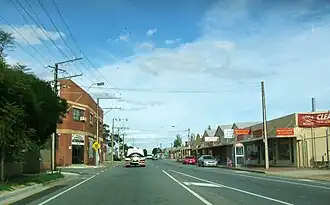 Looking south on David Terrace. Woodville Park is on the right.
