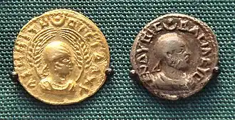 Aksumite currency depicting King Endybis of Aksum or Axum