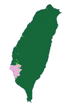 Location of the Kingdom of Tungning, and settlements