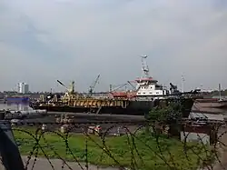 A ship berthing at the western part (KPD-1) of Kidderpore Dock.