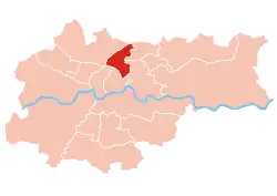 District III Prądnik Czerwony on the map of Kraków after the latest subdivisions