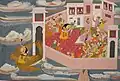 Krishna Approaches Indra for Help, workshop of Purkhu, Honolulu Museum of Art