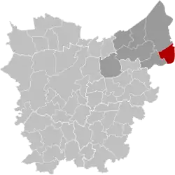 Location of Kruibeke in East Flanders