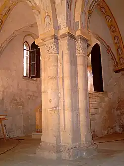 Central column of the crypt of the former Cistercian nunnery in Klosterhäseler