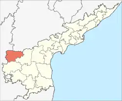 Location of Kurnool district in Andhra Pradesh