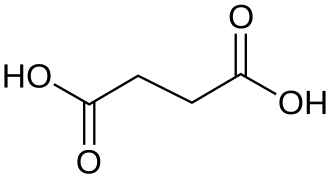 2D representation of the chemical structure of succinic acid .