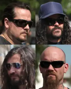 The band's original lineup in 2011; not clockwise from top left, order goes top left, top right, bottom left, bottom right: John Garcia, Brant Bjork, Bruno Fevery and Nick Oliveri