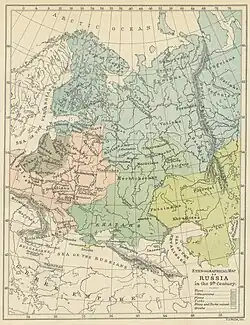 Map of 9th-century Rus' by F. S. Weller (1893)