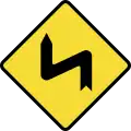 Double curve, first to the left