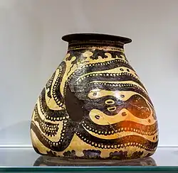 A Minoan vase featuring an octopus