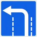 The direction of traffic at the intersection is to the left