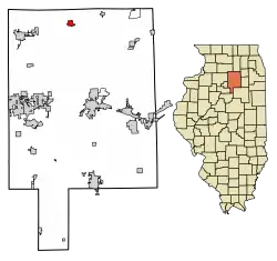 Location of Earlville in LaSalle County, Illinois.