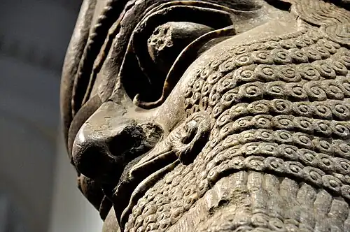 Complete lamassu sculpture from Nimrud throne room