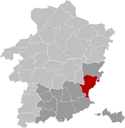 Location of Lanaken in Limburg