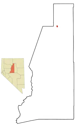 Location of Battle Mountain in Lander County, Nevada