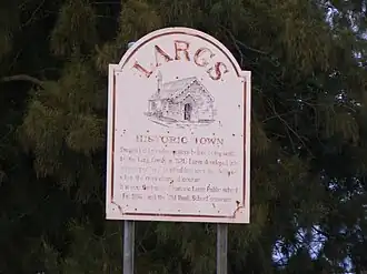 The sign at the entry to the town of Largs