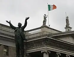 Statue of ICA leader James Larkin next to the GPO, HQ of the ICA during the Easter Rising