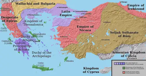 Map depicting the Aegean