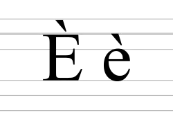 Upper and lower case of É