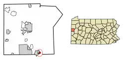 Location in Lawrence County, Pennsylvania