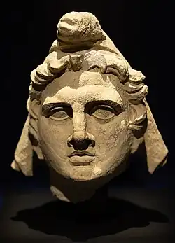 Sculpted head of Mithras, Sol Invictus, 1st century AD.