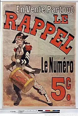 Front page of Le Rappel