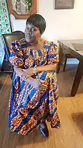Ewe woman wearing African pagne