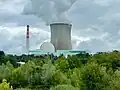 Cooling tower, reactor dome, and chimney