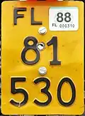 Liechtenstein moped license plate (1988)
