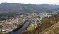 View of Liknes and the river Kvina