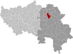 Location of Limbourg in the province of Liège