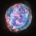 Stellar wind from the central star propels the outflowing material.[3]