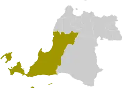 Pandeglang Regency facing the Java Sea and Sumatra in Banten